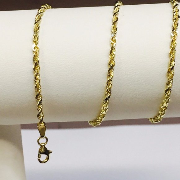 10k SOLID Yellow Real Gold Diamond Cut ROPE chain 5.2gr - Picture 5 of 6